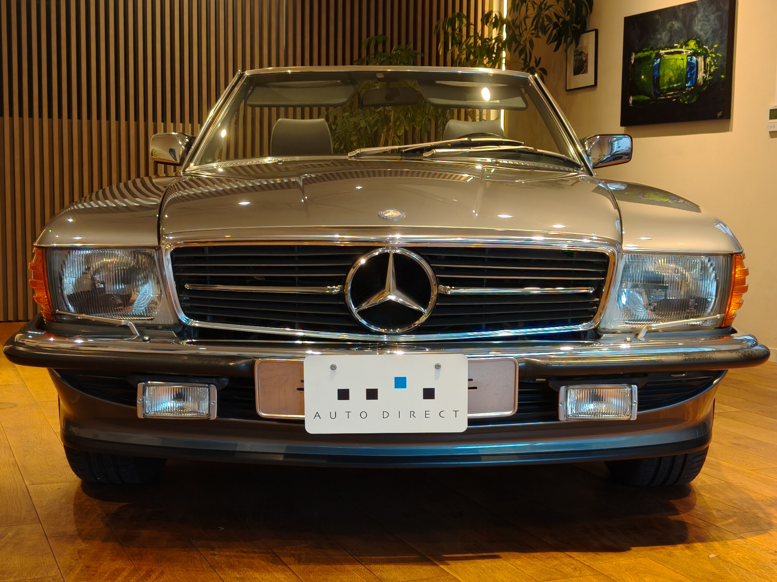 1989 Mercedes Benz 500SL Pearl Grey Metallic Exterior for sale in Japan