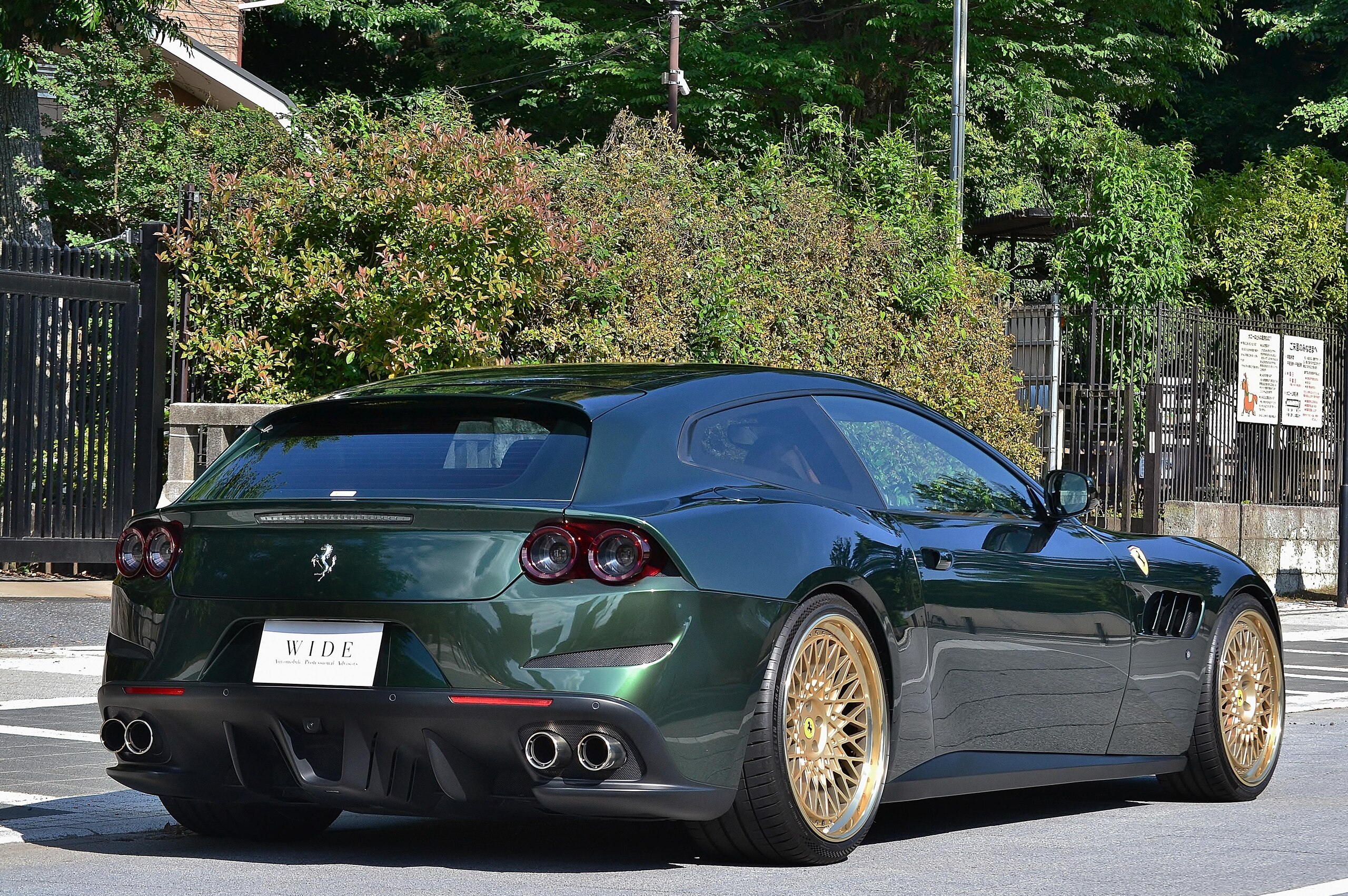 2019 Ferrari GTC4Lusso Bianco Fuji exterior (green metallic full wrap) for sale in Japan